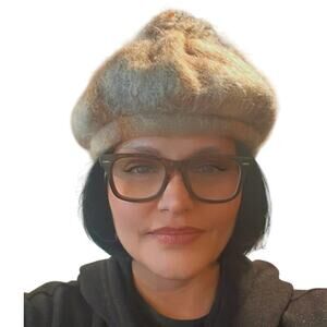 Women’s Vintage French Mohair style Beret Hat Gray